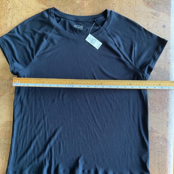 Aerie Offline Black Ribbed Short Sleeve Tee - Picture 5 of 8